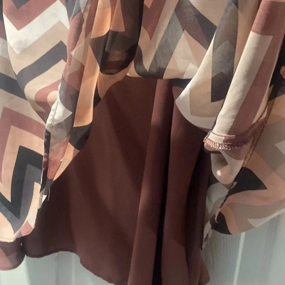 Torrid Sophie Chevron Stripe Chiffon Double Layer Swing Cami Burgundy 5X - Picture 6 of 10